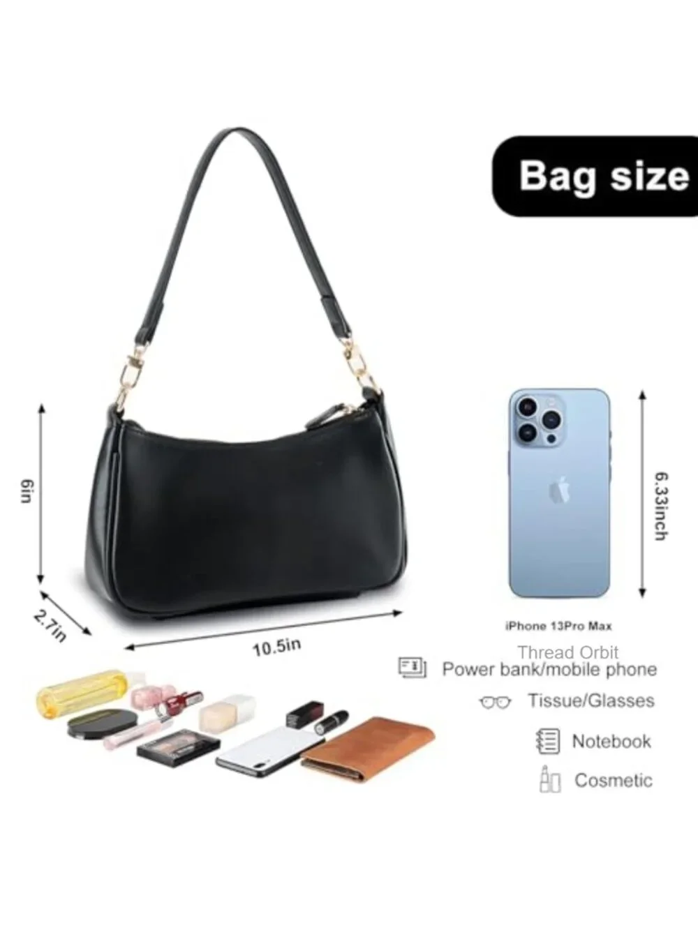 PU Leather Hobo Crossbody Bag with Detachable Straps